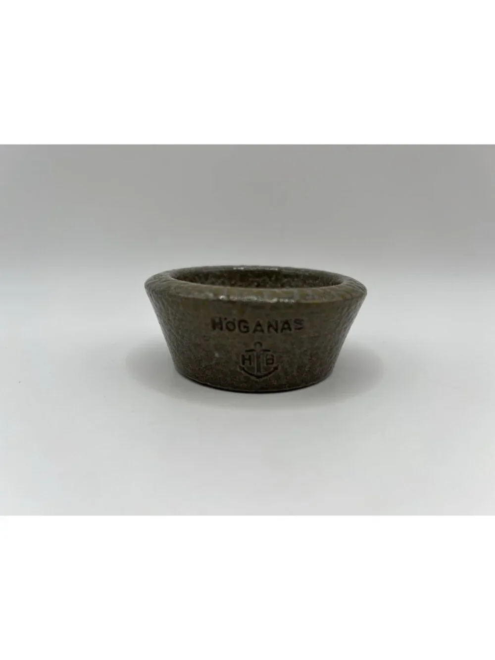 Vintage Hoganas Salt Cellar Sweden Stoneware Rustic Pottery Anchor Mark Cottage